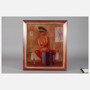 Ryszard Krynski, Nackte Akkordeonspielerin mit Rotwein