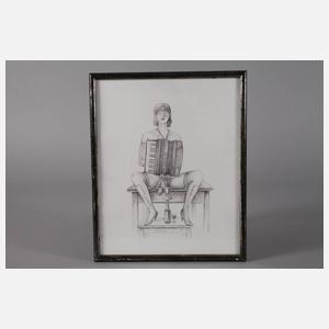 Ryszard Krynski, Nackte Akkordeonspielerin mit Rotwein