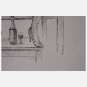 Ryszard Krynski, Nackte Akkordeonspielerin mit Rotwein