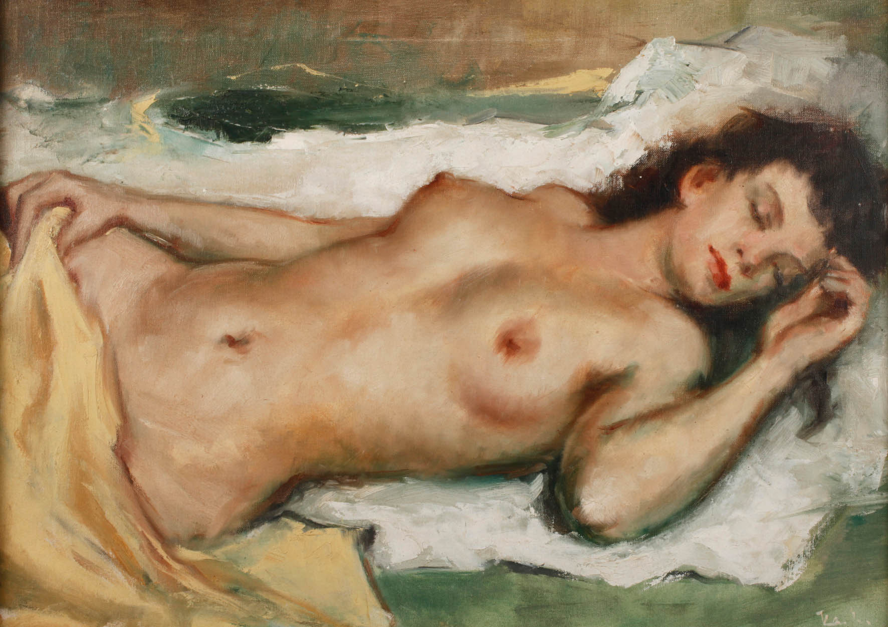 Liegender Mädchenakt