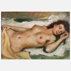 Liegender Mädchenakt