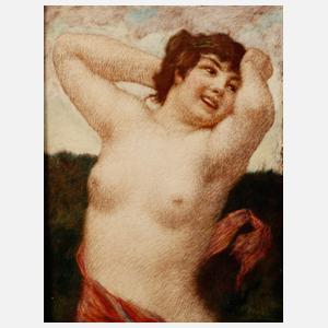 Prof. Ludwig von Zumbusch, Damenakt in Sommerlandschaft