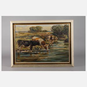 Willy Tiedjen, Kühe bei der Tränke