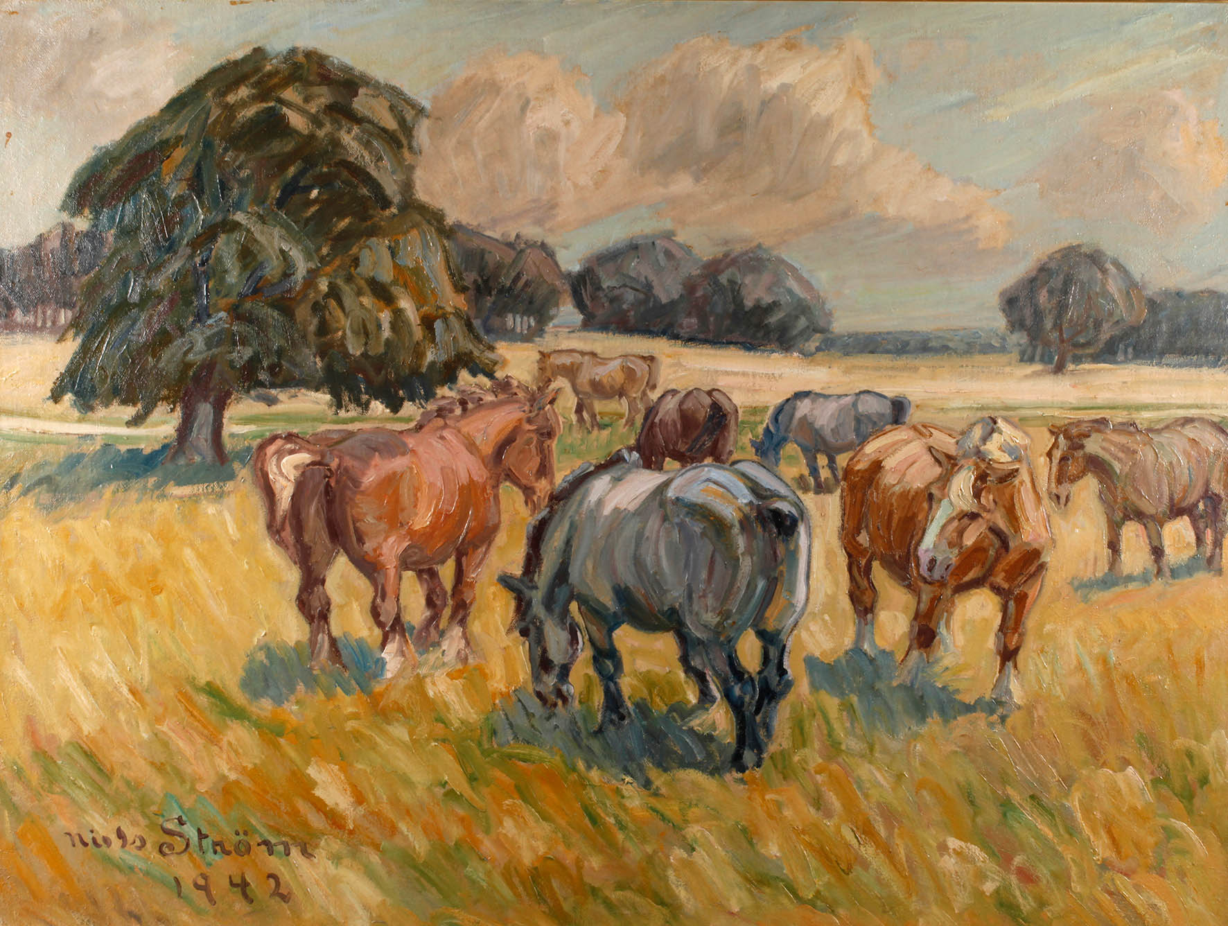 Nils Ström, Pferde auf der Weide