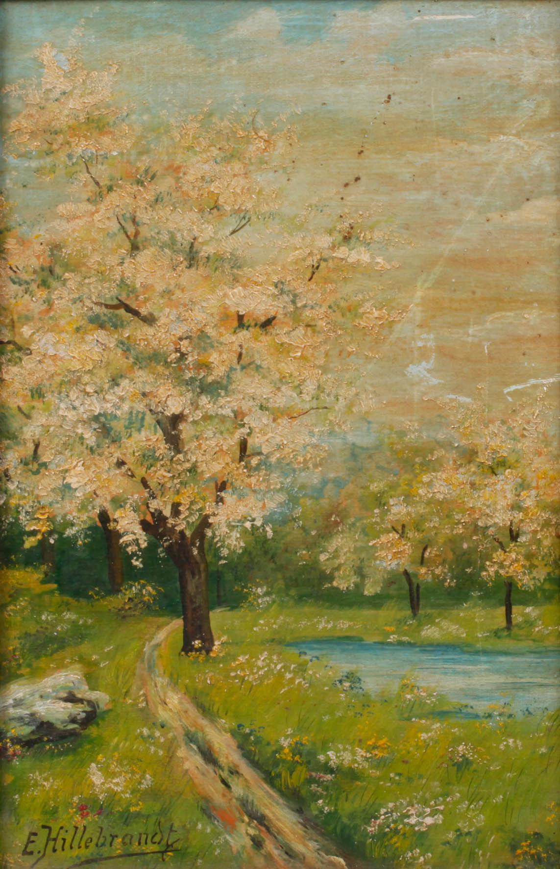 E. Hillebrandt, Frühlingslandschaft
