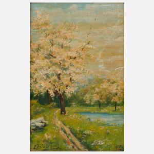 E. Hillebrandt, Frühlingslandschaft
