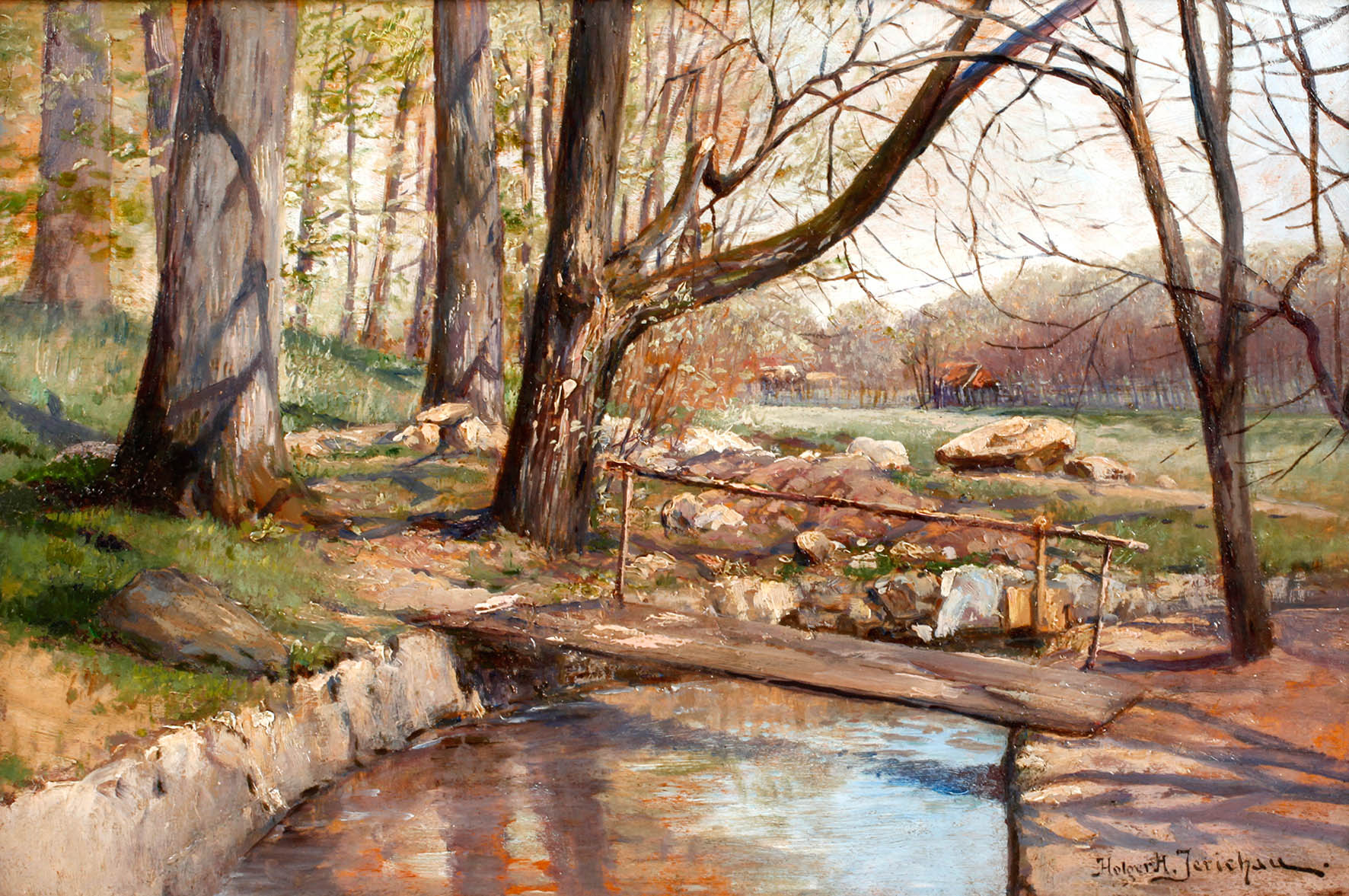 Holger Hvitfeldt Jerichau, Frühlingshafte Bachlandschaft