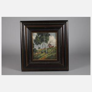 Walter Merker, Windmühle in Frühlingslandschaft