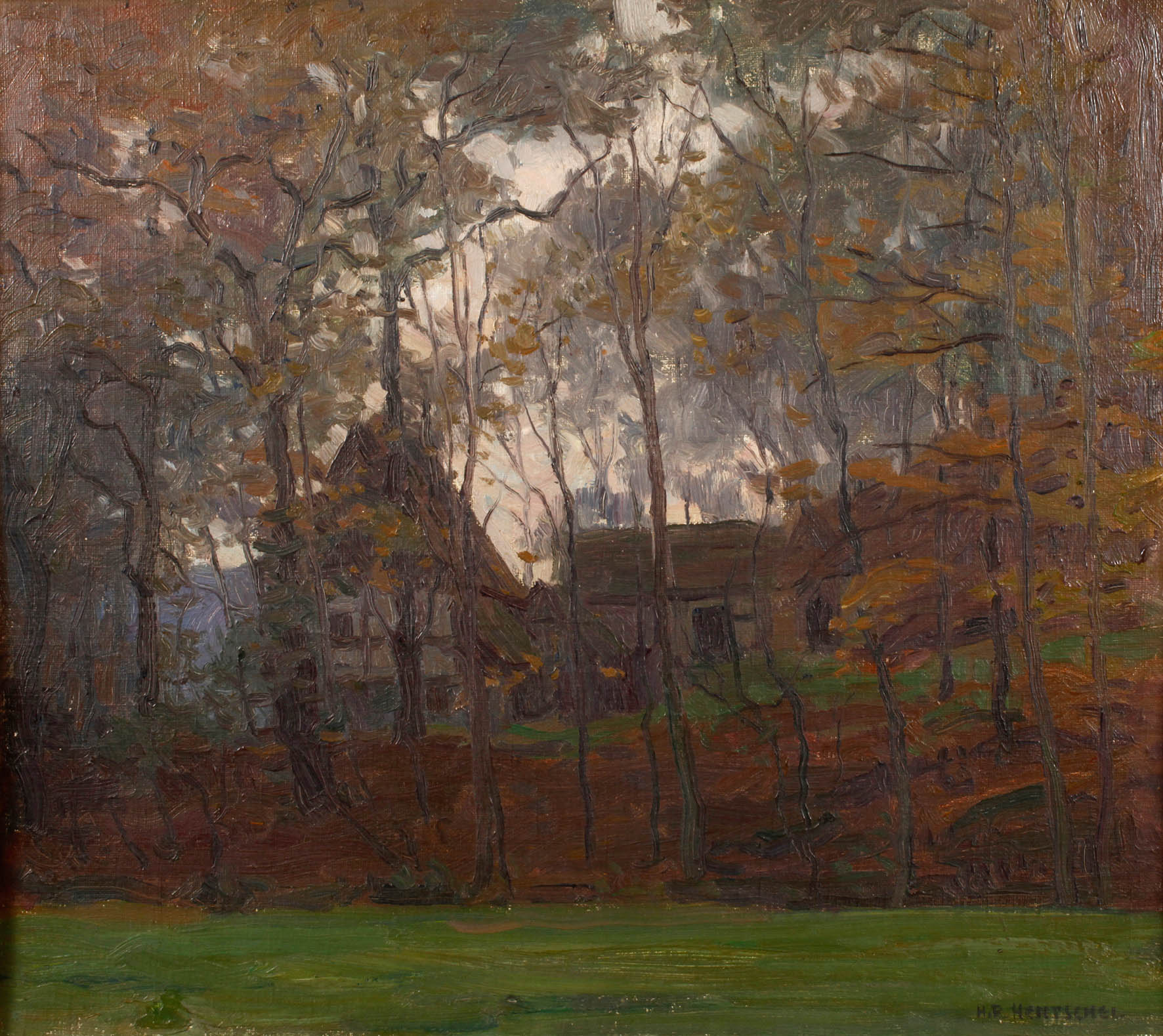 Hans Rudolf Hentschel, Haus hinter Bäumen