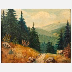 K. Nöthling, Riesengebirgslandschaft mit Schneekoppe