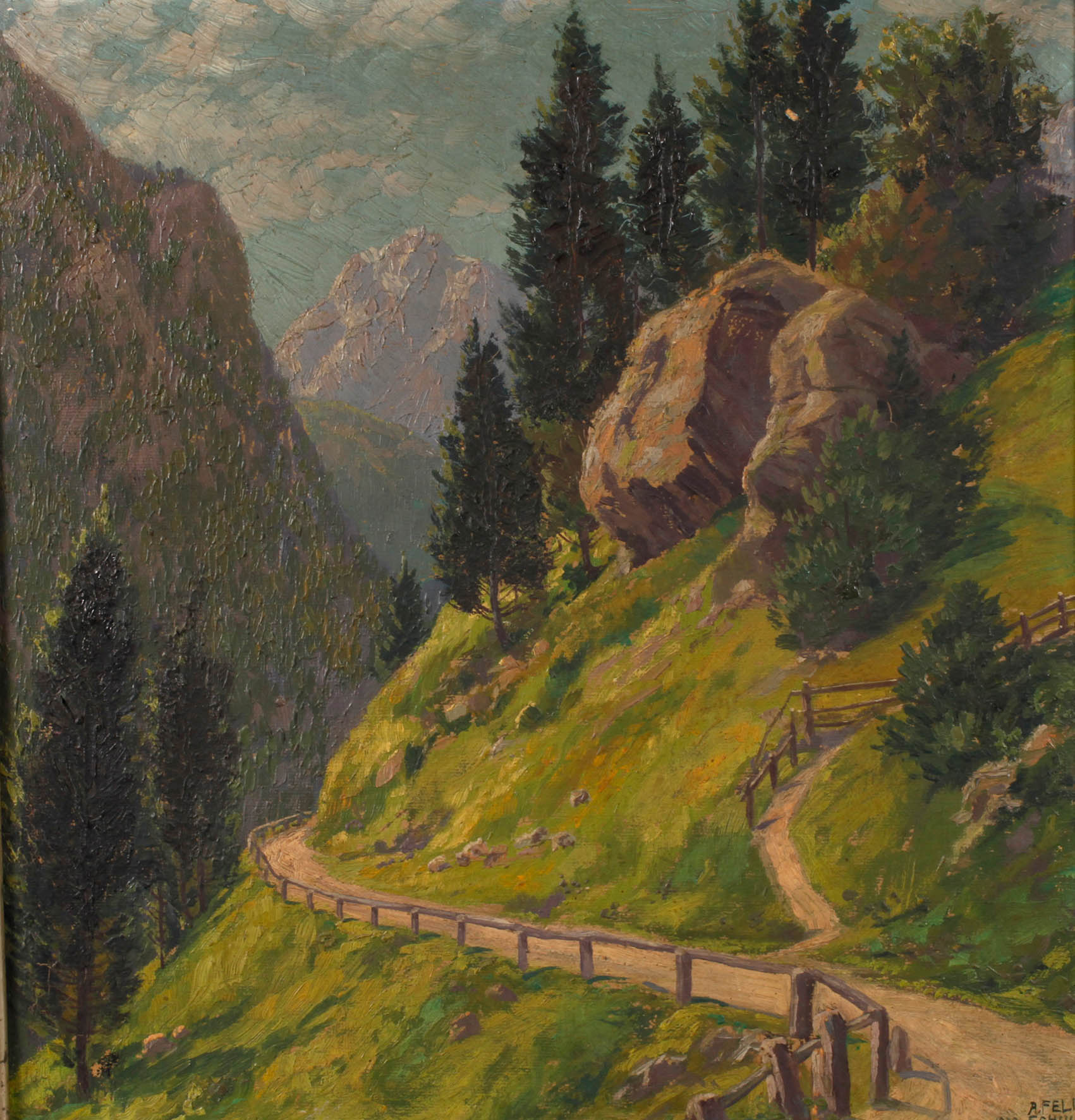 Arthur Felix-Schulze, ”Paßstraße zwischen Schuls und Weinberg”