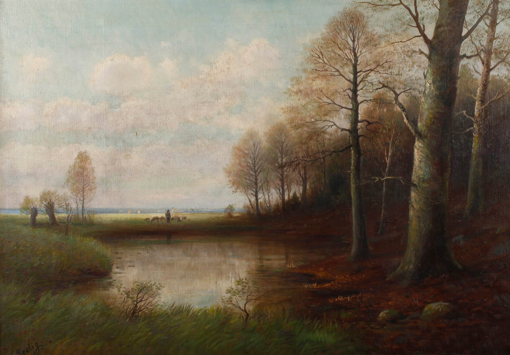 W. Seelig, Vorfrühling am Weiher