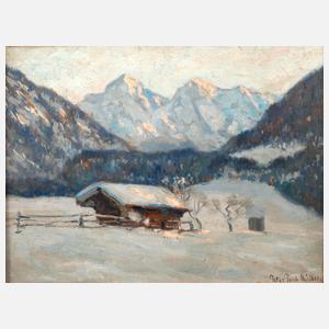 Prof. Peter Paul Müller, Winterliche Alpenlandschaft
