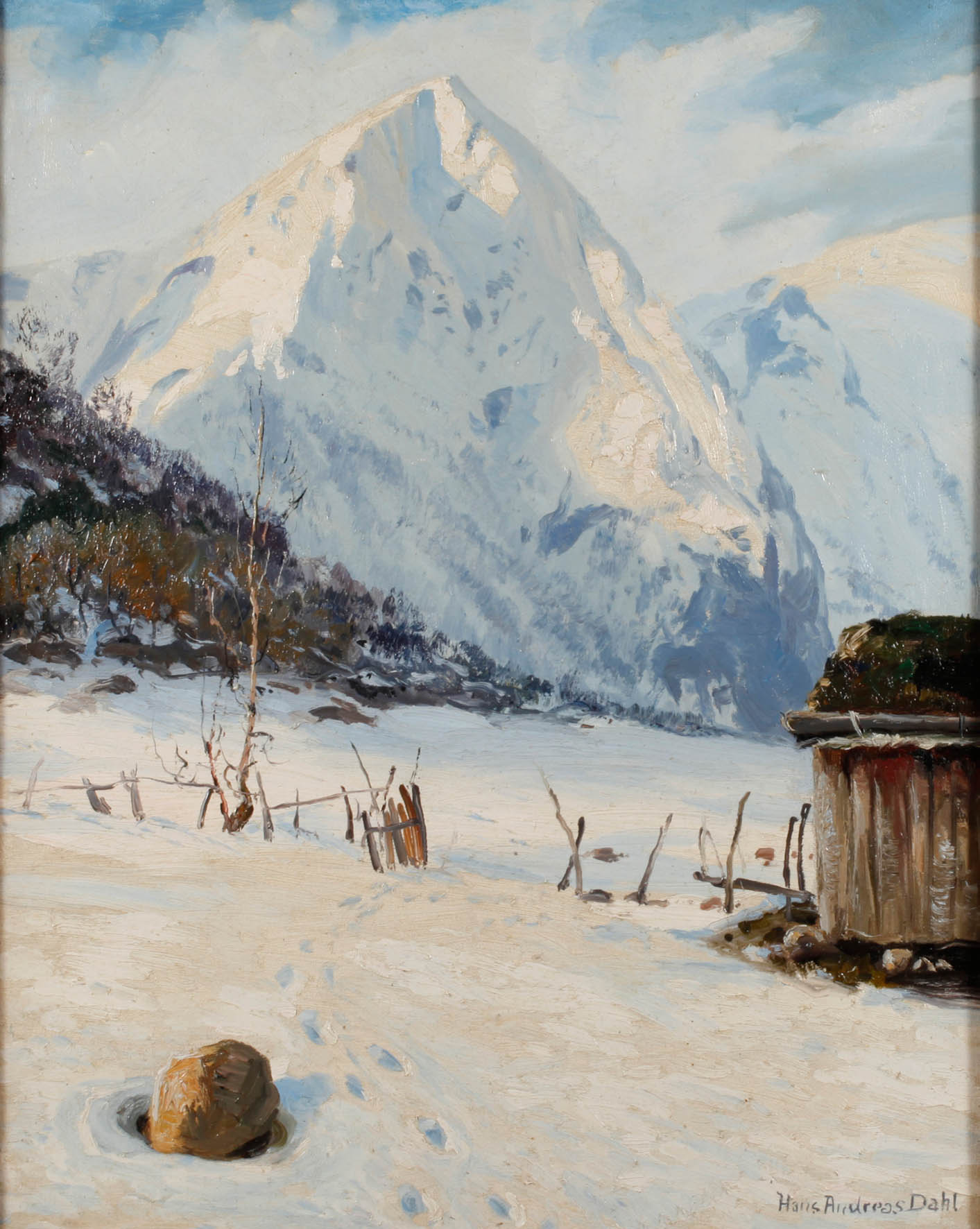 Hans Andreas Dahl, Verschneite Gebirgslandschaft