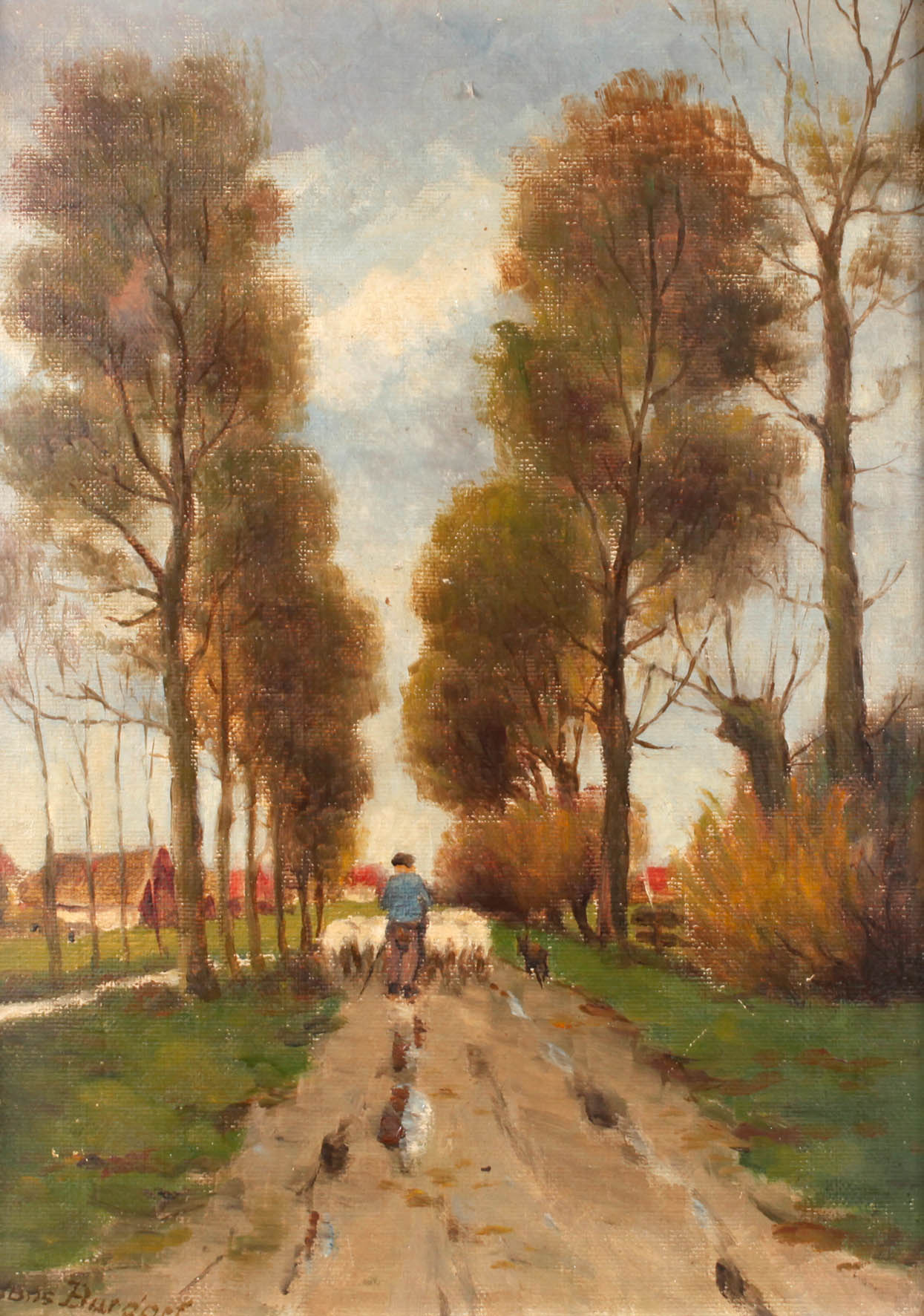 Hans Burdorf, Landstraße mit Schäfer