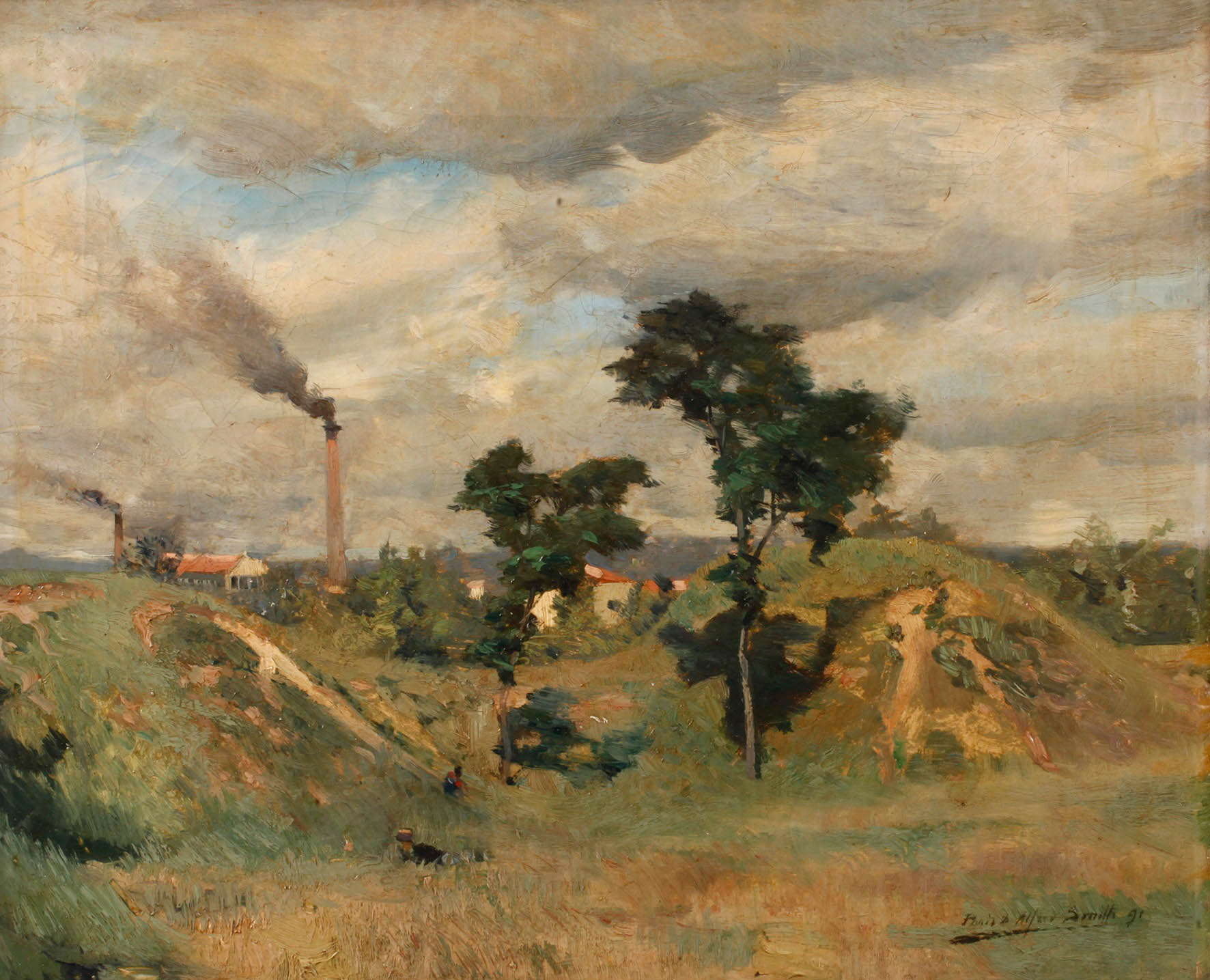 Alfred Smith, Frühlingslandschaft bei Paris