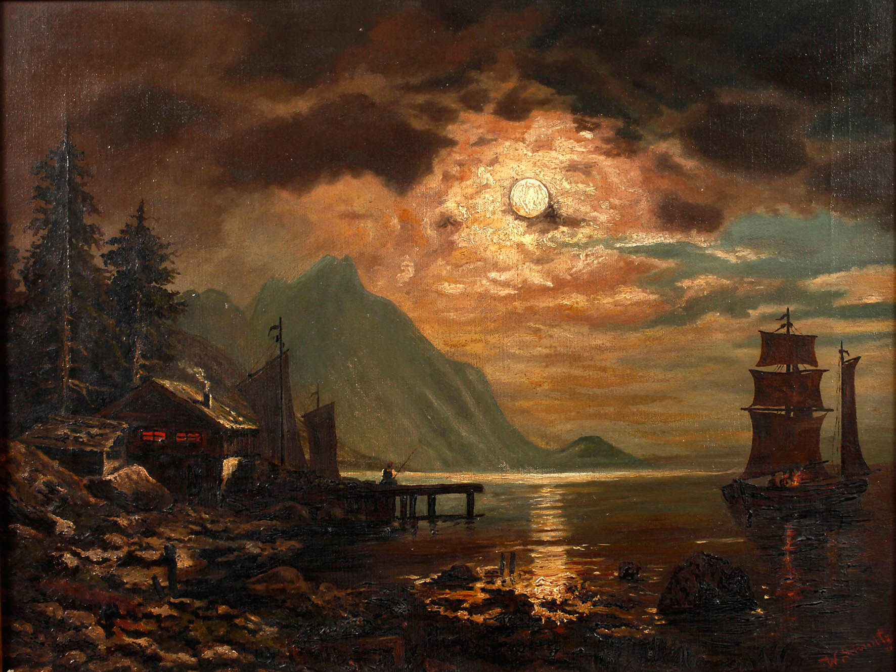 W. Schmitz, Nocturno am See