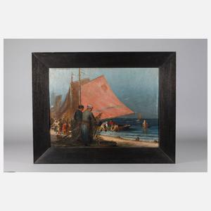 Hermann Garling, Netzflickerinnen am Strand