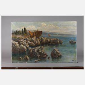 Michael Ruppe, attr., mediterrane Seeuferlandschaft