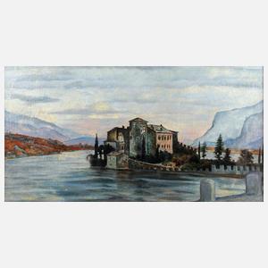 J. Hüther, Seelandschaft mit Schloss