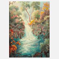 Mihail Cherkas, Flusslandschaft mit Wasserfall111