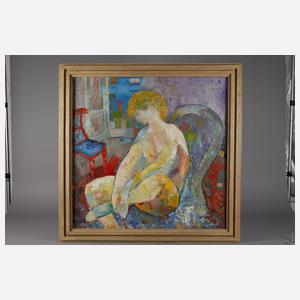 H. Bunn, Damenakt im Sessel