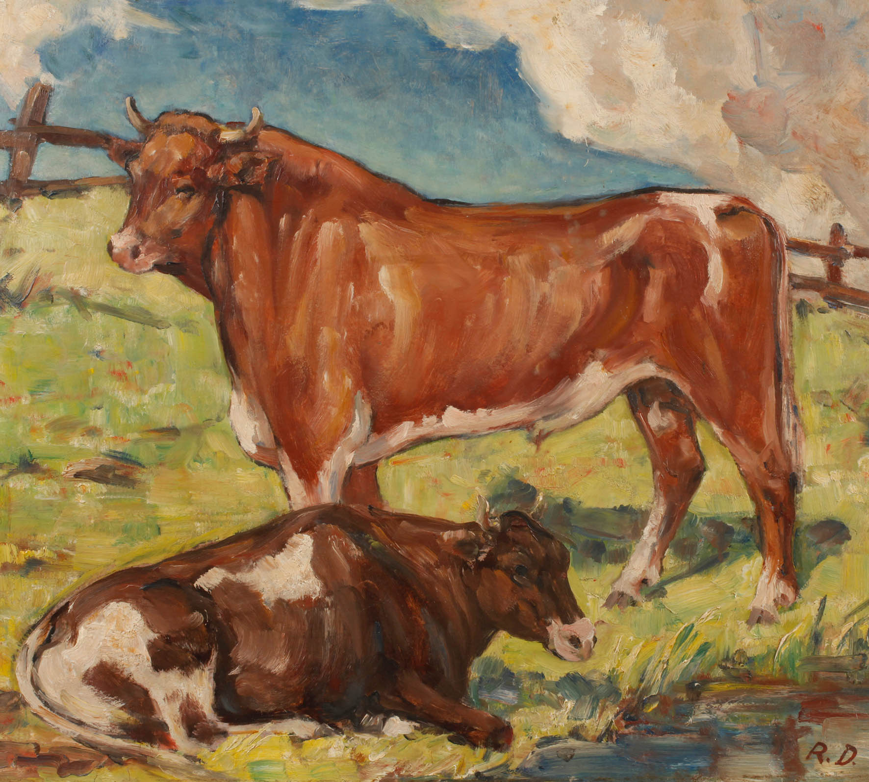 Reinhold Dieffenbacher, ”Kühe auf der Weide”