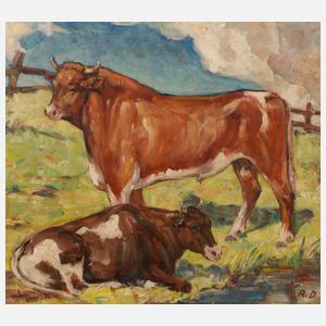 Reinhold Dieffenbacher, ”Kühe auf der Weide”