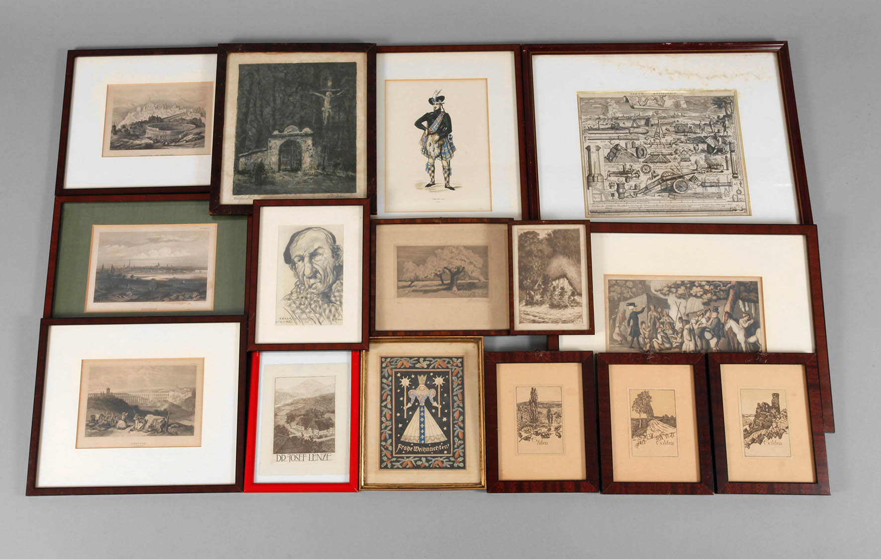 Konvolut Rahmen mit Grafiken