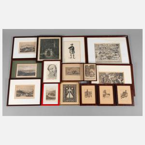 Konvolut Rahmen mit Grafiken