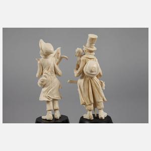 Vier Elfenbeinschnitzereien