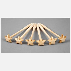 Sechs Champagnerquirle Elfenbein