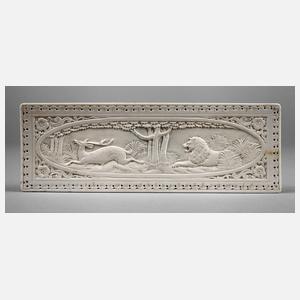Jagdliches Elfenbeinrelief