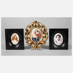 Drei Porzellanbilder