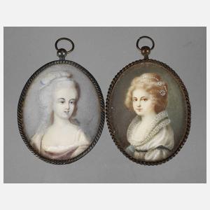 Zwei Elfenbeinminiaturen