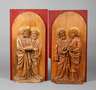 Paar Reliefschnitzereien