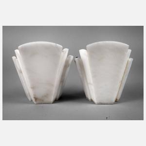 Paar Wandlampenschirme Alabaster