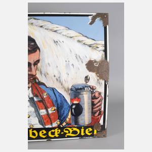 Emailschild Riebeck Bier