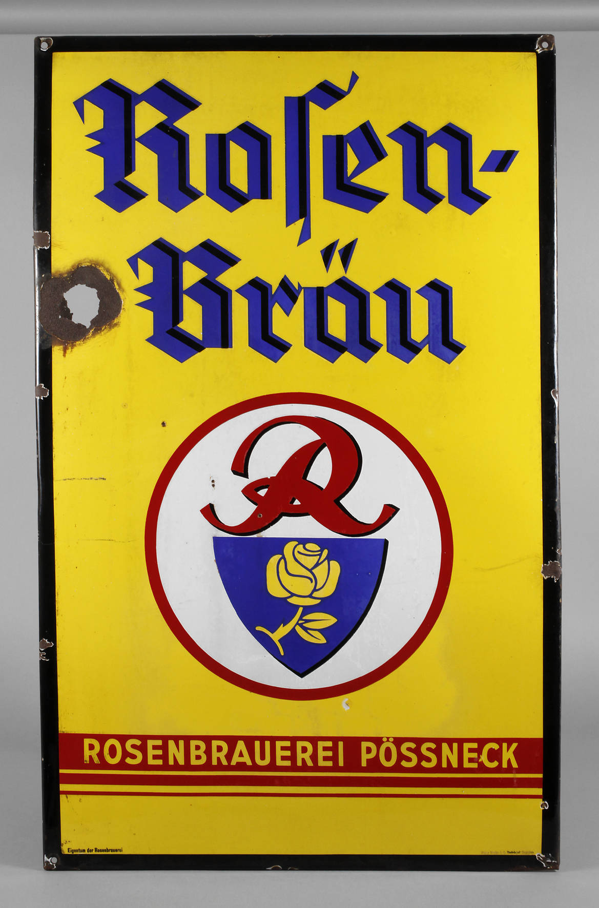 Emailschild Rosenbräu