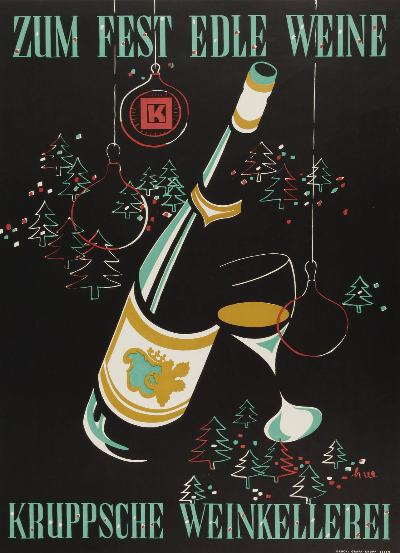 Plakat Kruppsche Weinkellerei