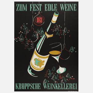 Plakat Kruppsche Weinkellerei