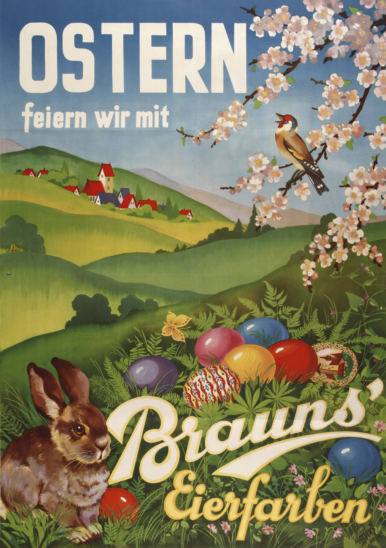 Werbeplakat Brauns Eierfarbe