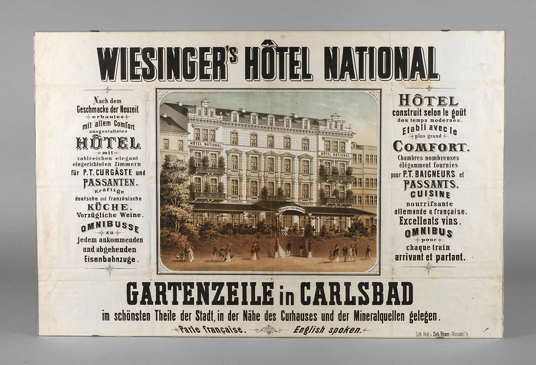Werbeplakat Wiesinger Hotel Karlsbad