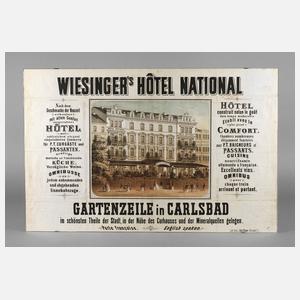 Werbeplakat Wiesinger Hotel Karlsbad