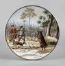 Großer Wandteller russische Bärenjagd