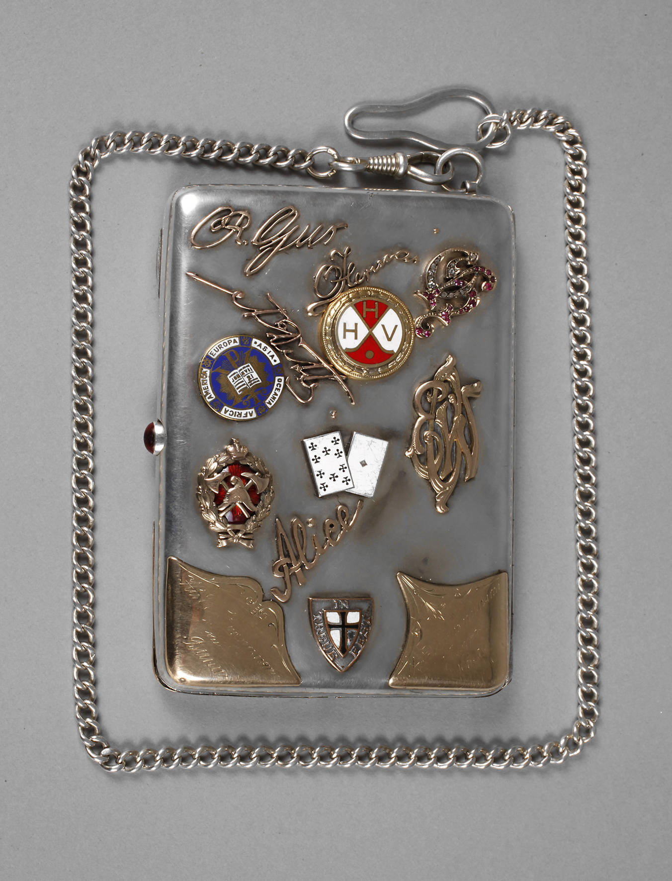 Russisches Zigarettenetui Silber und Gold