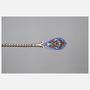 Sechs emaillierte Mokkalöffel