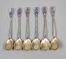 Sechs emaillierte Mokkalöffel