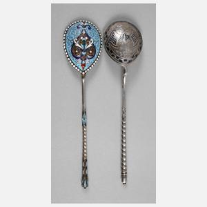 Zwei russische Silberlöffel