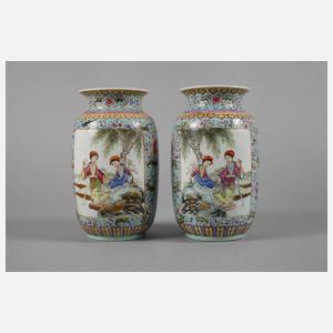 Paar Vasen Famille rose